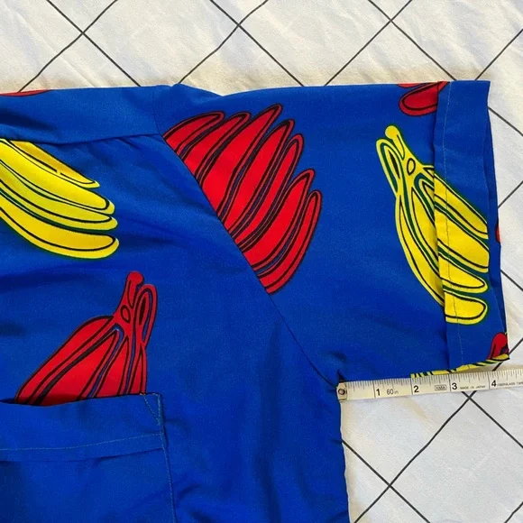 Banana print. Oversized button down shirt. - Picture 7 of 8